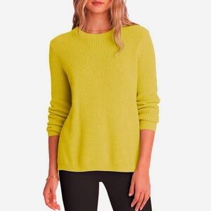 Revolve 525 America Sweater the Emma Shaker Sweater in Pickle Green Sz L NWT